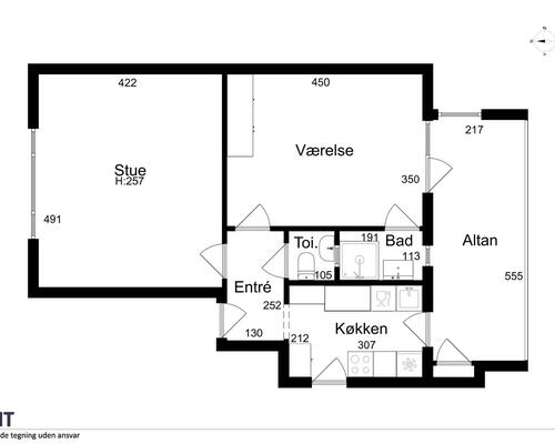 Central 2-værelses på 78 m2 med stor sydvendt altan, fjordkig og elevator - Gratis vask i Vaskeri, samt mulighed for medleje af p-plads