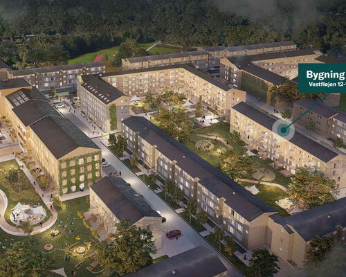 Fløjhusene - Bygning E - Lys 3-værelses lejlighed i høj kvalitet med altan