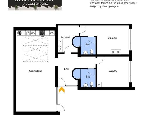 3 værelses lejlighed i Augustenborg