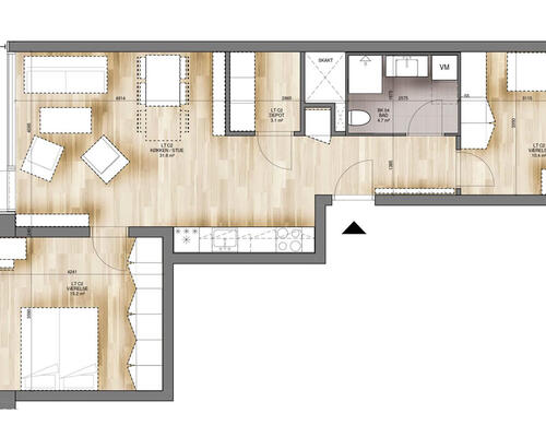 3 værelses lejlighed i Valby