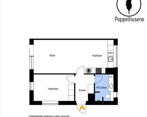 2 værelses lejlighed i Hasselager