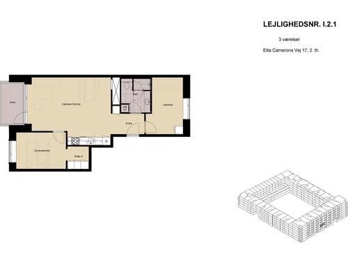 3 værelses lejlighed i København SV