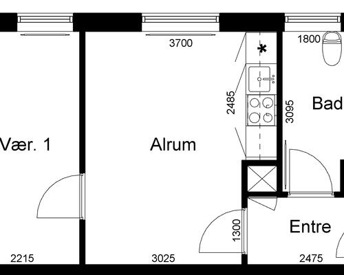 2 værelses lejlighed i Viborg