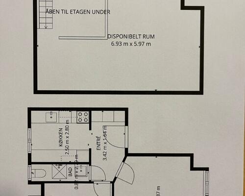Hyggelig 2-værelses lejlighed med hems