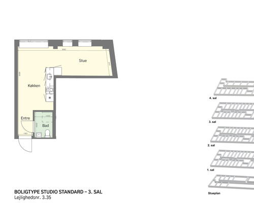 Rummeligt studio et stenkast fra Amagerbro
