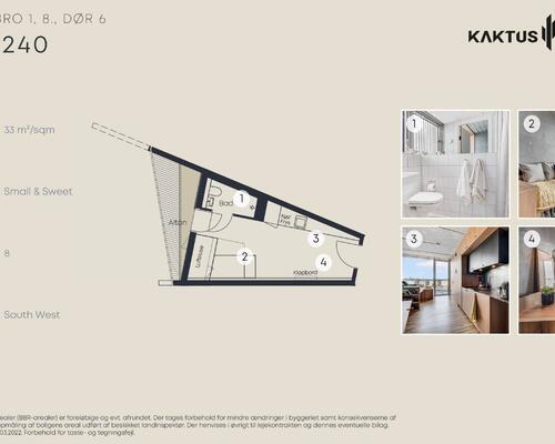 1 værelses lejlighed i København V