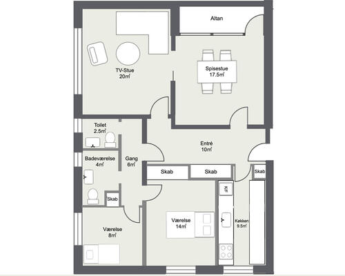 4 værelses lejlighed i Næstved