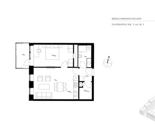 Lækker 2-værelses lejlighed med stor altan i et moderne byggeri