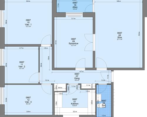 5 værelses lejlighed i Randers NV