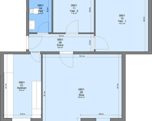 3 værelses lejlighed i Randers
