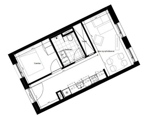 2 værelses lejlighed i Århus C