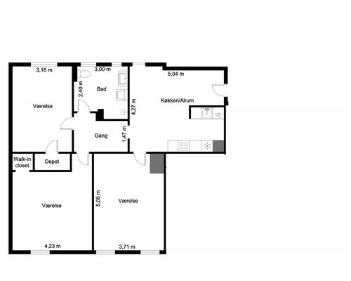 Stor lejlighed i hjertet af Aarhus