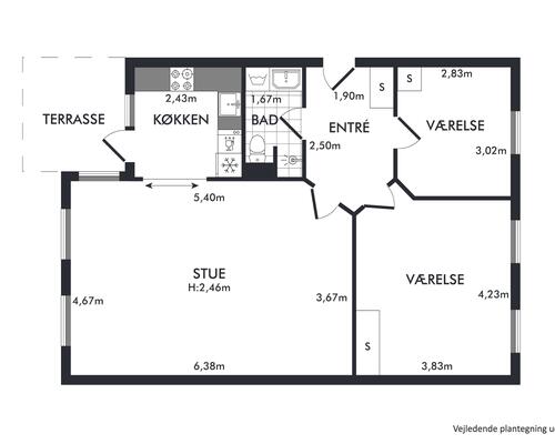 3 værelses lejlighed i Svendborg