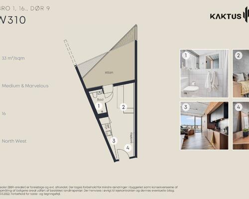 1 værelses lejlighed i København V