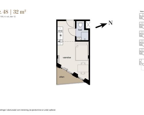 1 værelses lejlighed i København K