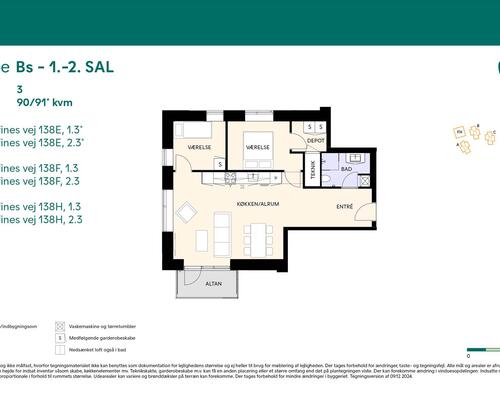 3 værelses lejlighed i Birkerød