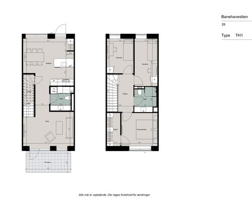 Moderne 4-værelses rækkehus i 2 plan med to toiletter, gulvarme i hele boligen og egen have - Ingen bindingsperiode!