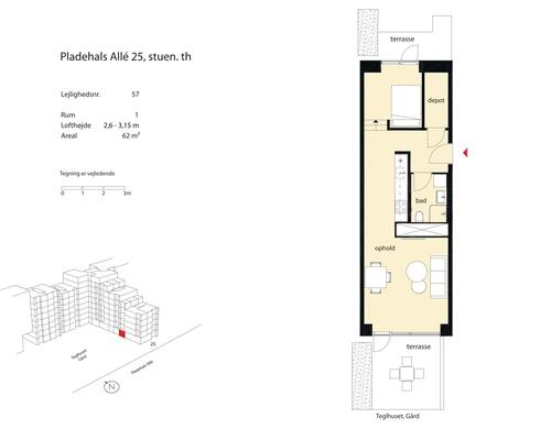 1 værelses lejlighed i København SV