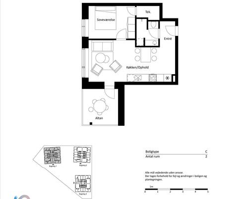 2 værelses lejlighed i Odense V