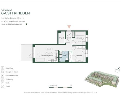 3 værelses lejlighed i Albertslund