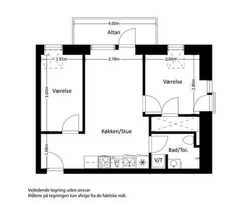 3 værelses lejlighed i Viby J