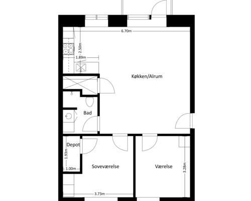 3 værelses lejlighed i Frederikssund