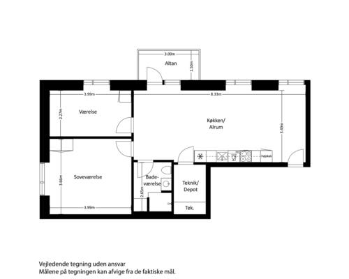 3 værelses lejlighed i Vejle