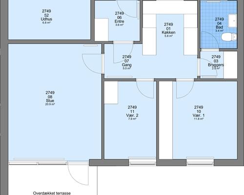 3 værelses hus i Øster Vrå