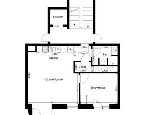 2 værelses lejlighed i Odense S