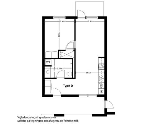 2 værelses lejlighed i Taastrup