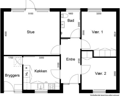 3 værelses hus i Gram