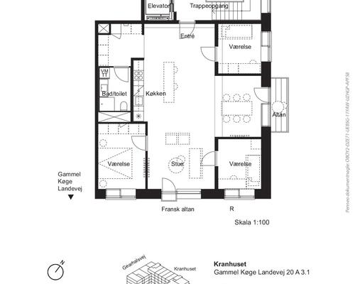 3 værelses lejlighed i Valby