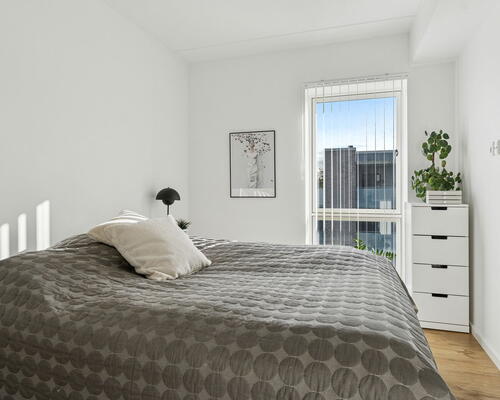 Lys 2-værelses med altan, elevator og tagterrasse tæt på SKANSEN og Lindholm Søpark