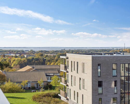 Lys 2-værelses med altan, elevator og tagterrasse tæt på SKANSEN og Lindholm Søpark