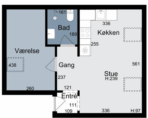 2 værelses lejlighed i Præstø