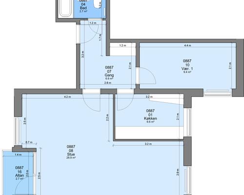 2 værelses lejlighed i Randers