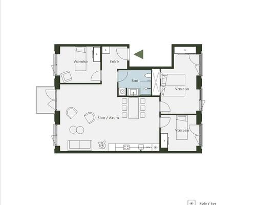 4 værelses lejlighed i København S