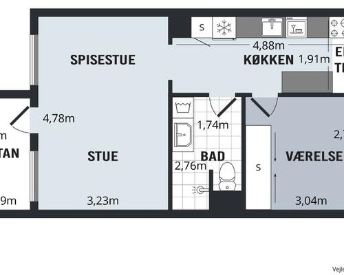 2 værelses lejlighed i Århus C