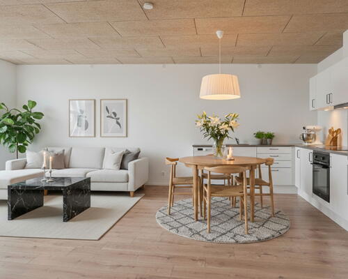 Unikke etplans huse med egen p-plads