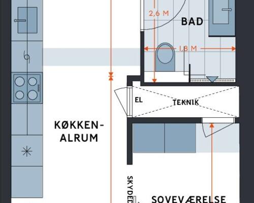 2 værelses lejlighed i København V