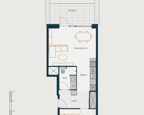 2 værelses lejlighed på Skansevej i Hillerød udlejes