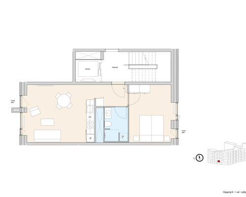 2 værelses lejlighed i København S