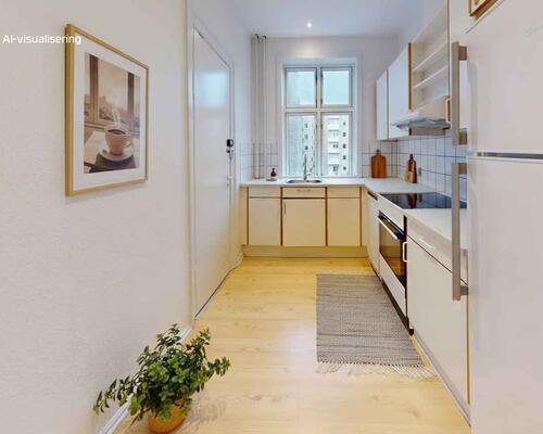 Indbydende lejlighed i attraktivt kvarter nær fjorden