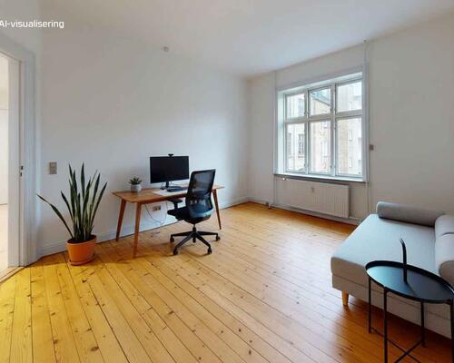 Indbydende lejlighed i attraktivt kvarter nær fjorden