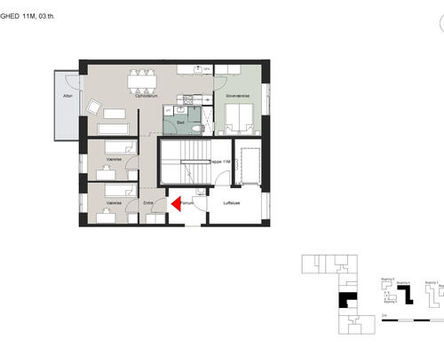 4 værelses lejlighed i København S