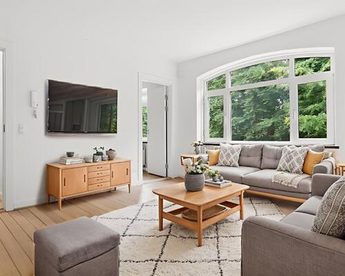 Hyggelig 2 værelses lejlighed med grøn udsigt - skov og nær bycentrum