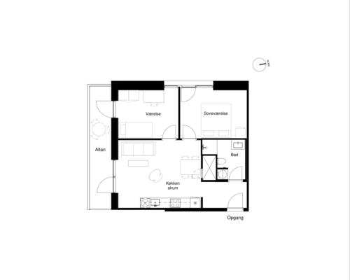 3 værelses lejlighed i København S