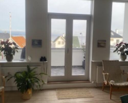 Lejlighed med flot  Øresundsudsigt .