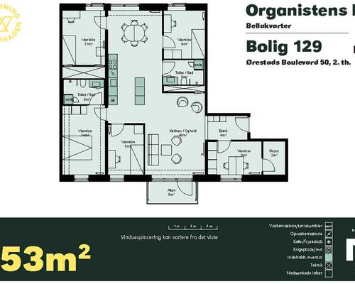 6 værelses lejlighed i København S