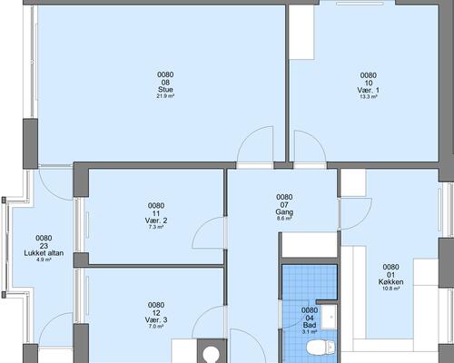 4 værelses lejlighed i Viborg